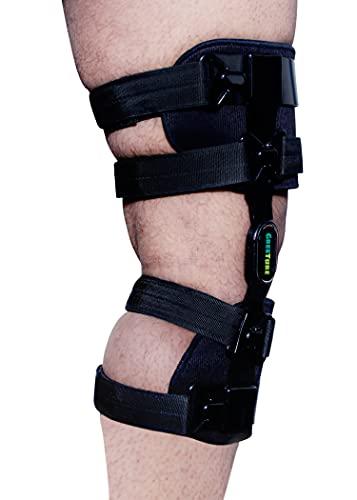 GREETURE GREETURE Off Loader Knee Brace/Knee Support/Metal hinged Knee Brace for knee pain (Black) (For Single Leg, Large)