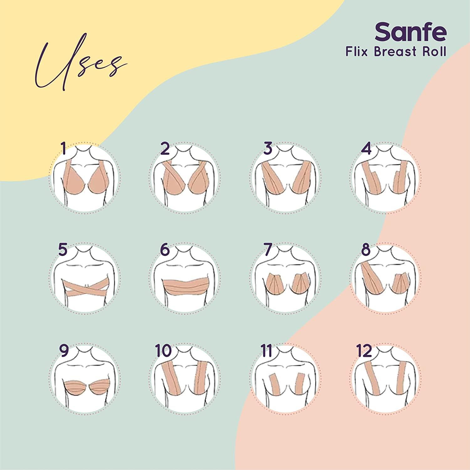 Sanfe Sanfe Flix Breast Roll -Breast Shaper & Sanfe Promise Face Acne Pimple Patch - Pack of 36 & Sanfe Flix Reusable Silicone Nipple Cover - 4 Pieces