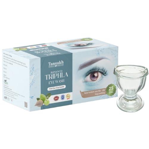 TANSUKH Tansukh Improved Triphala Eye Wash With 30 Instant Dip-Dip Bags/With Free Plastic Transparent Eye Wash Cup/Fits With Eye Contour Smoothly/For Tired Polluted And Eye Irritation Herbal Remedy