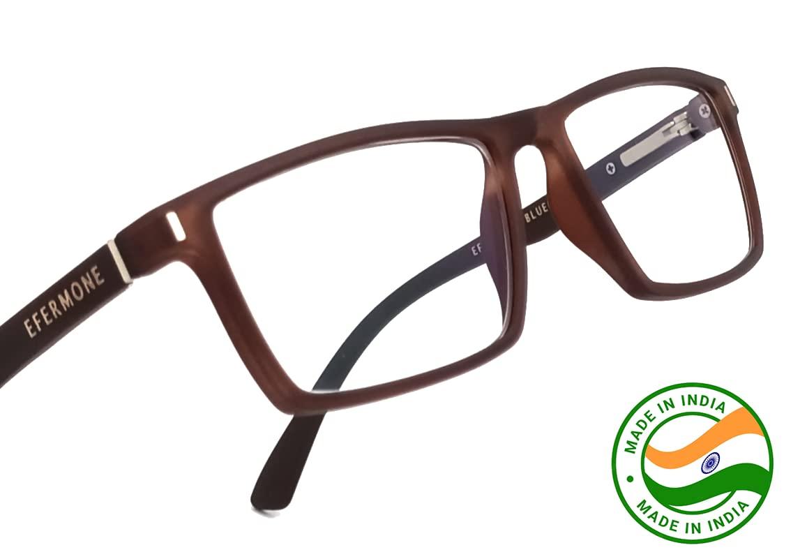 EFERMONE EFERMONE International Edition Blue Cut Computer Eye Protection Glasses For Eye Strain Relief with UV | Anti-Glare | Blue Light Protection Glasses For Laptop,TV, Mobile | Unisex (CHOCO BROWN)