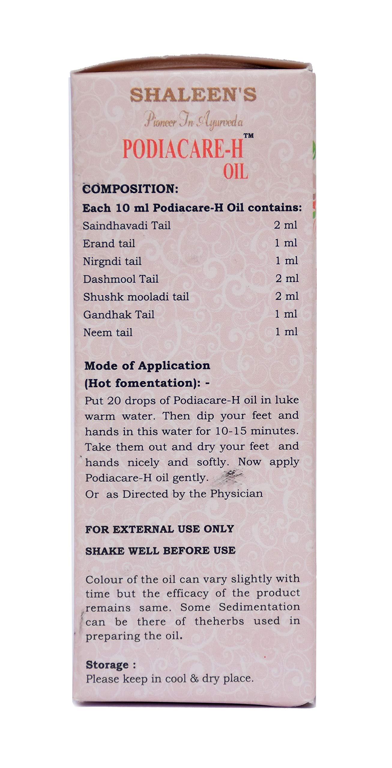 SHALEEN PHARMACEUTICALS Podiacare-H Oil - Foot Care Oil for Hot Fomentation | Useful for Healing Minor Cuts, Dryness of the Feet & Tones Up the Nerves | Heals the minor injuries of the Foot