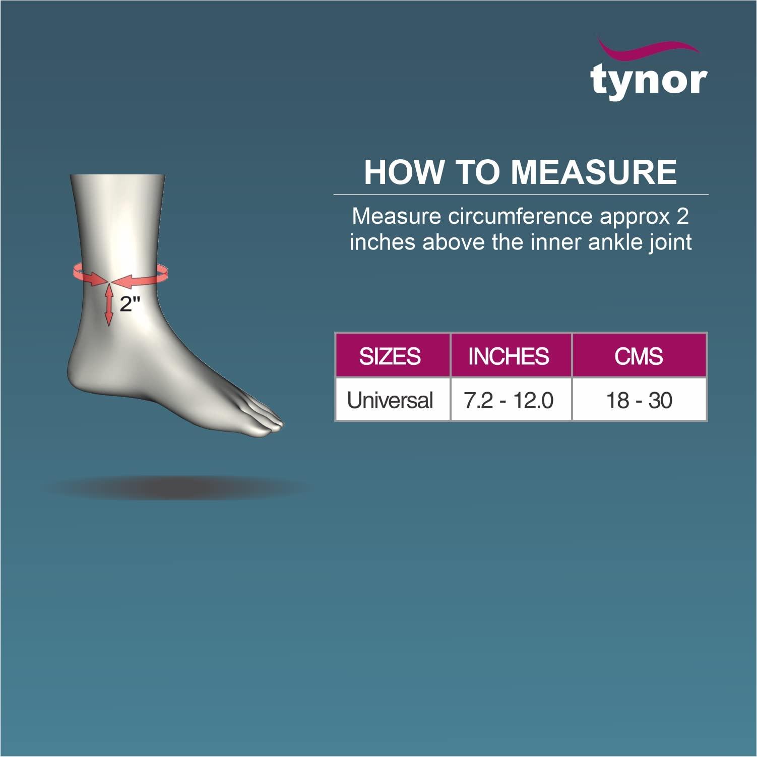 TYNOR TYNOR Air Ankle Splint, Black, Universal Size, 1 Unit