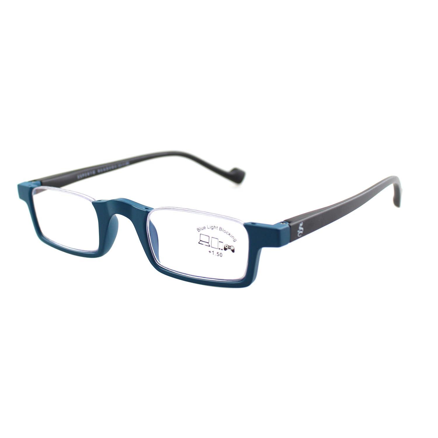 ESPERTO READERS ESPERTO READERS Roady Reading Glasses - Blue Cut Lens With Antireflection & Ultra Light Weight For Men & Women +1.00 to +3.00 Power Half Rim - Blue (+1.75)
