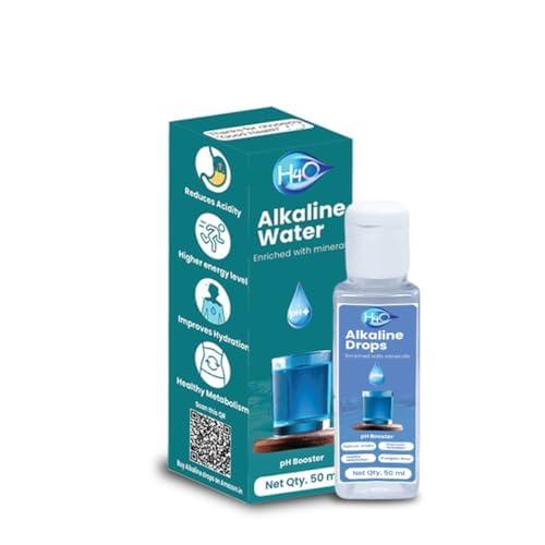 H4O H4O pH-Booster Alkaline Mineral Drops (50 ml) | Contains Antioxidants | Provides Hydration, reduces acidity and makes you active and alert | Alkaline Drops for 1000 glasse s of water. (Pack of 2)