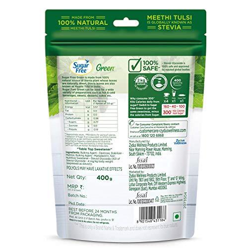 Sugar Free Sugar Free Green 100% Natural Sweetener - 400 g, Pouch & Sugar Free Natura - Sweet Drops 10ml