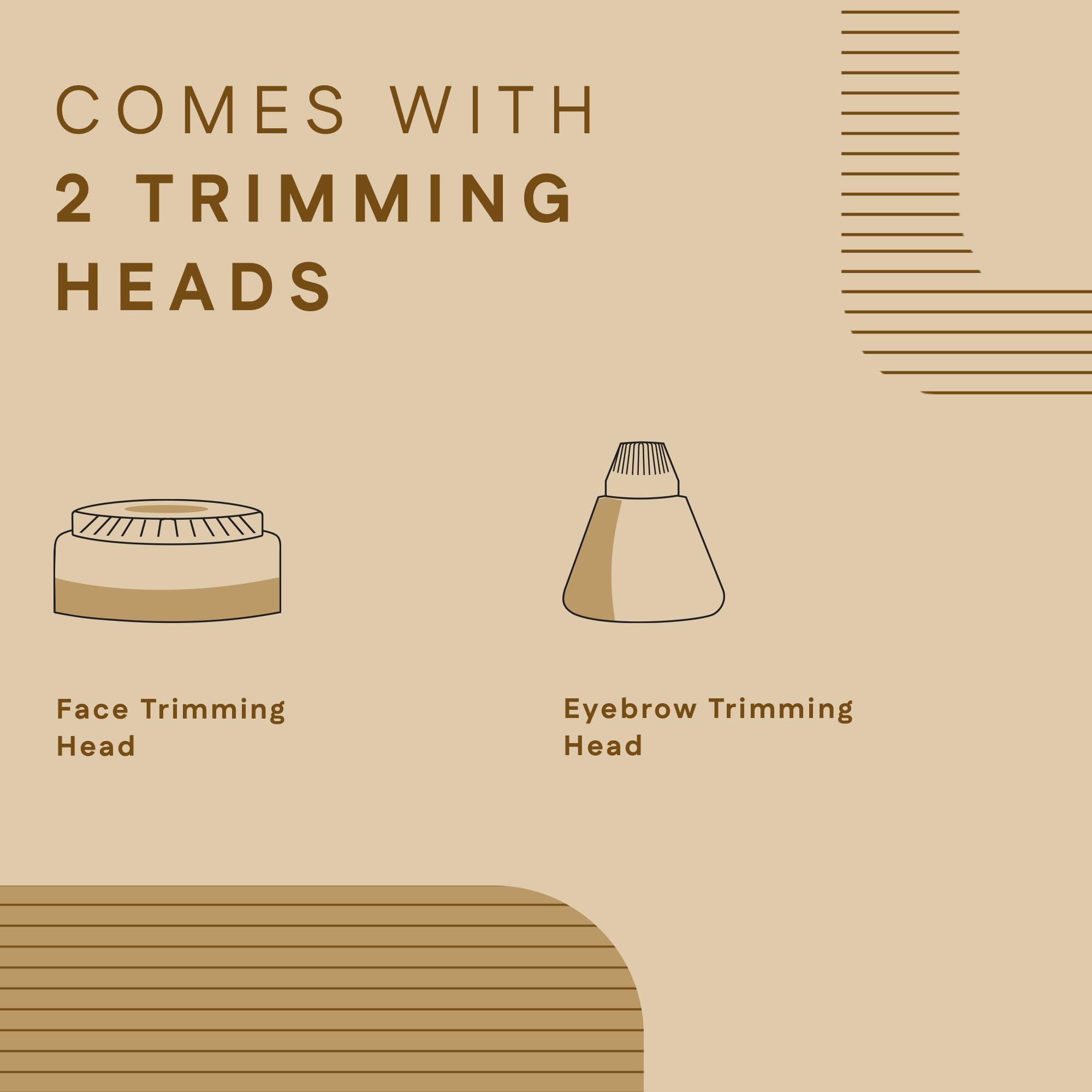 WINSTON Winston Rechargeable Electric 2-in-1 Face and Eyebrow Trimmer for Women - 90 Min | Multi-Grooming Trimmer for Eyebrow and Facial hair