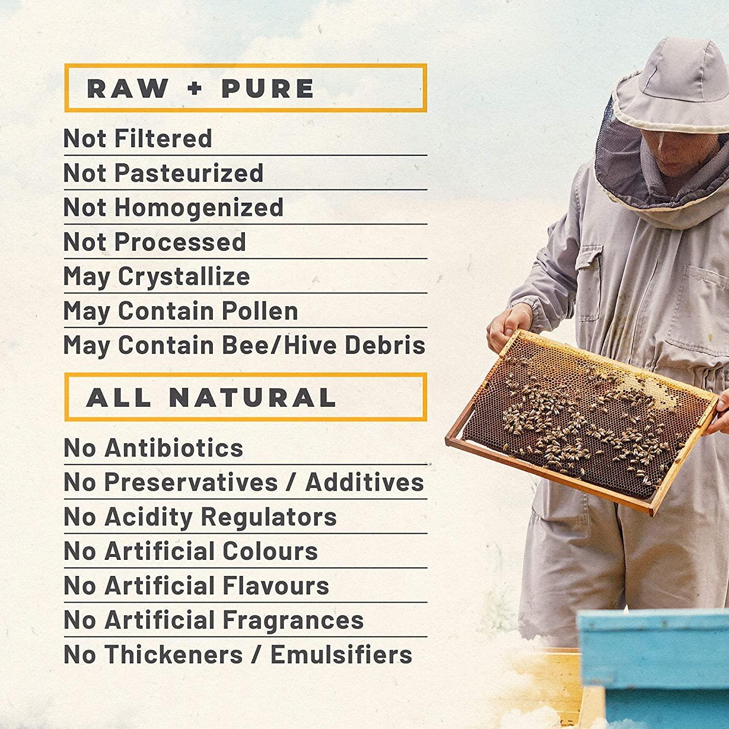 SAAN LIFE SCIENCE SAAN Honey, Raw Organic Forest Honey, Wild, Unprocessed, Unheated, Non Pasteurized, Original Honey 100% pure and Natural, Collected From Deep Forest Apis Dorsata (1200 gm (Pack of 4))