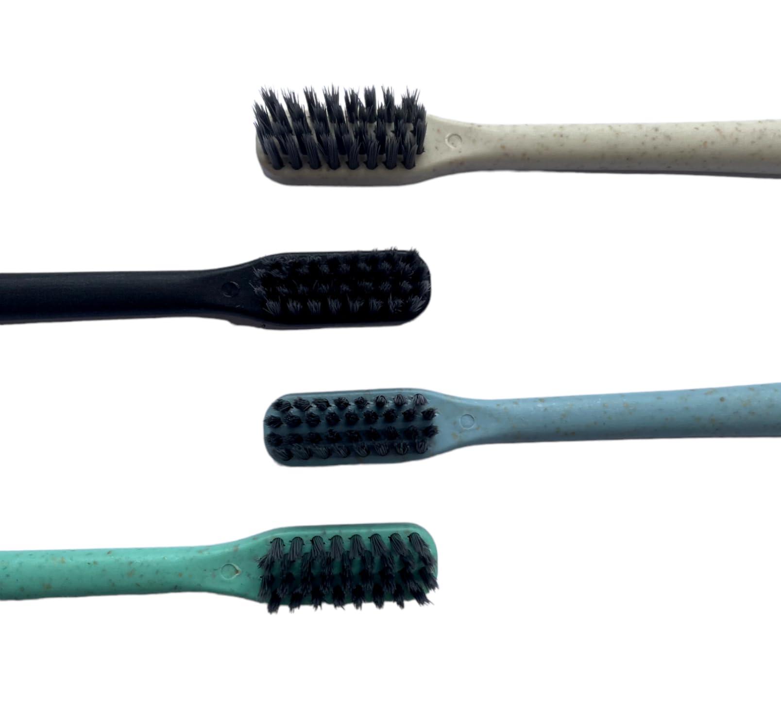 YO DeSi - your own desi YO Desi- Eco-Friendly Biodegradable Toothbrush, Charcoal activated Bamboo Bristles (4pcs, BWBG)