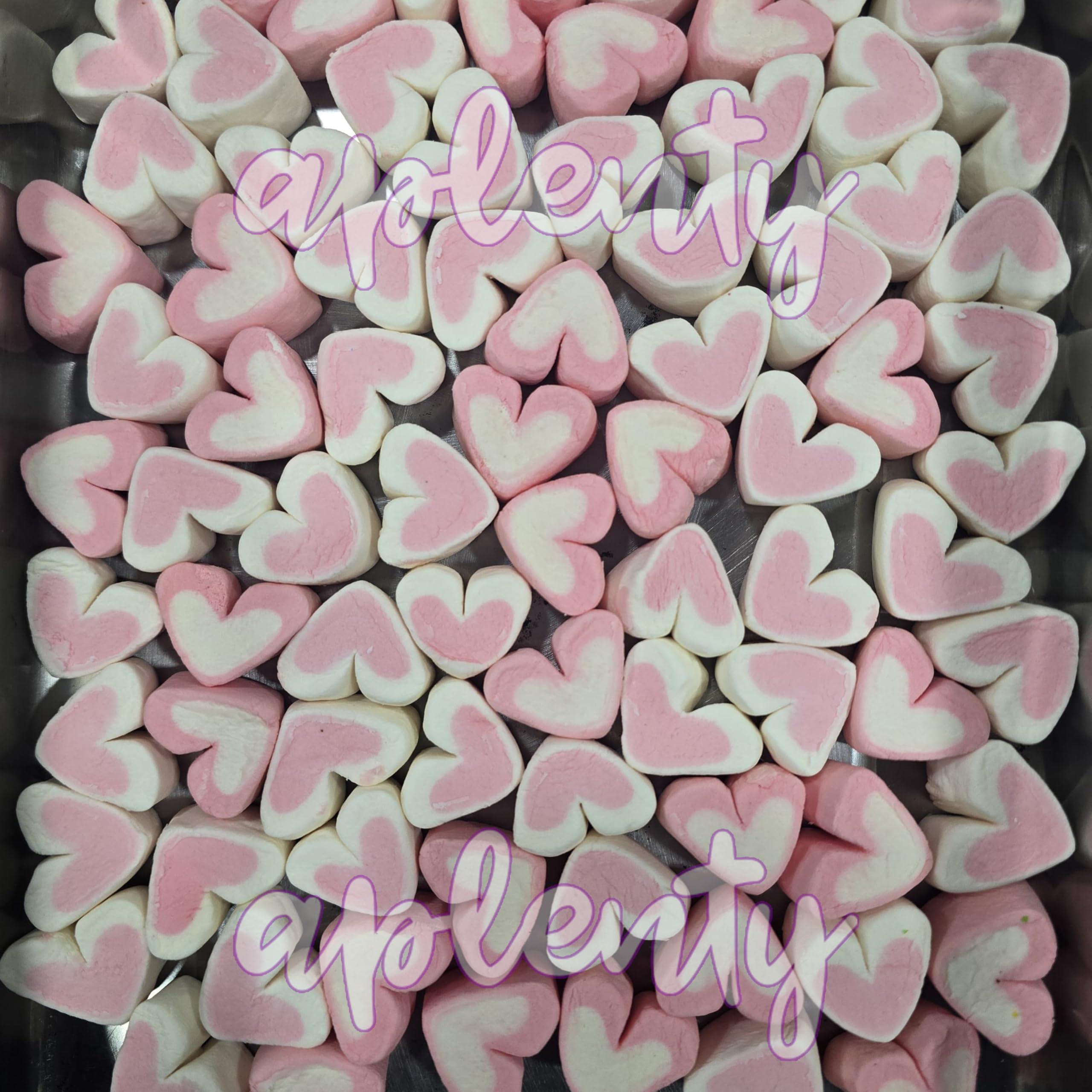 Youpick Tastify Vegan Pink & White Heart Marshmallows Candy - 175 Gms (80 Pieces) ~ Assorted Fruit Flavour ~ Pure Veg Heart Shape Marshmallow