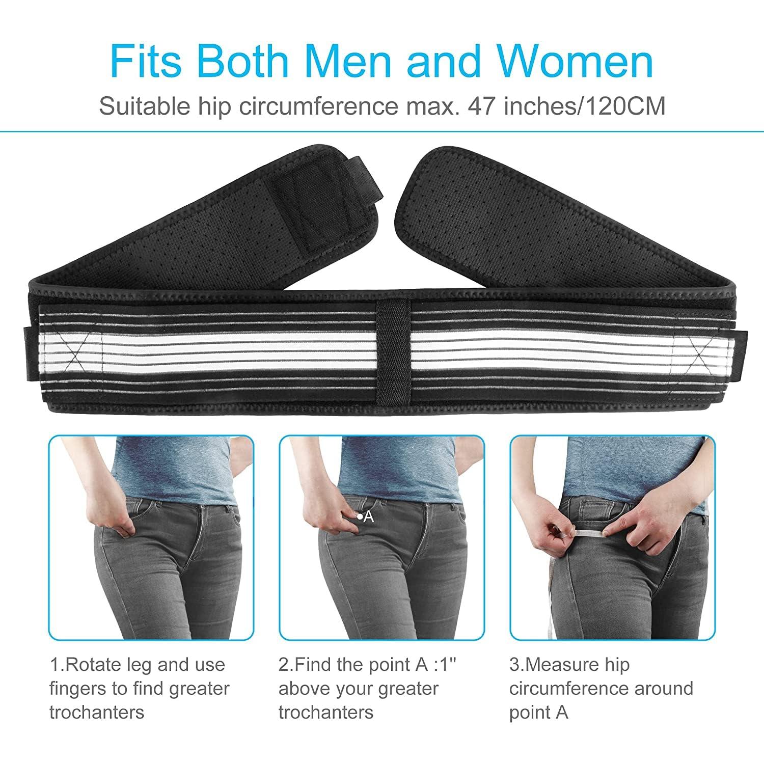 VDHJA VDHJA Sacroiliac SI Joint Hip Belt - Lower Back Support Brace for Men and Women - Hip Braces for Hip Pain Flexi Back Belt Sciatica Pelvis Lumbar Hip Pain Relief (Regular size)