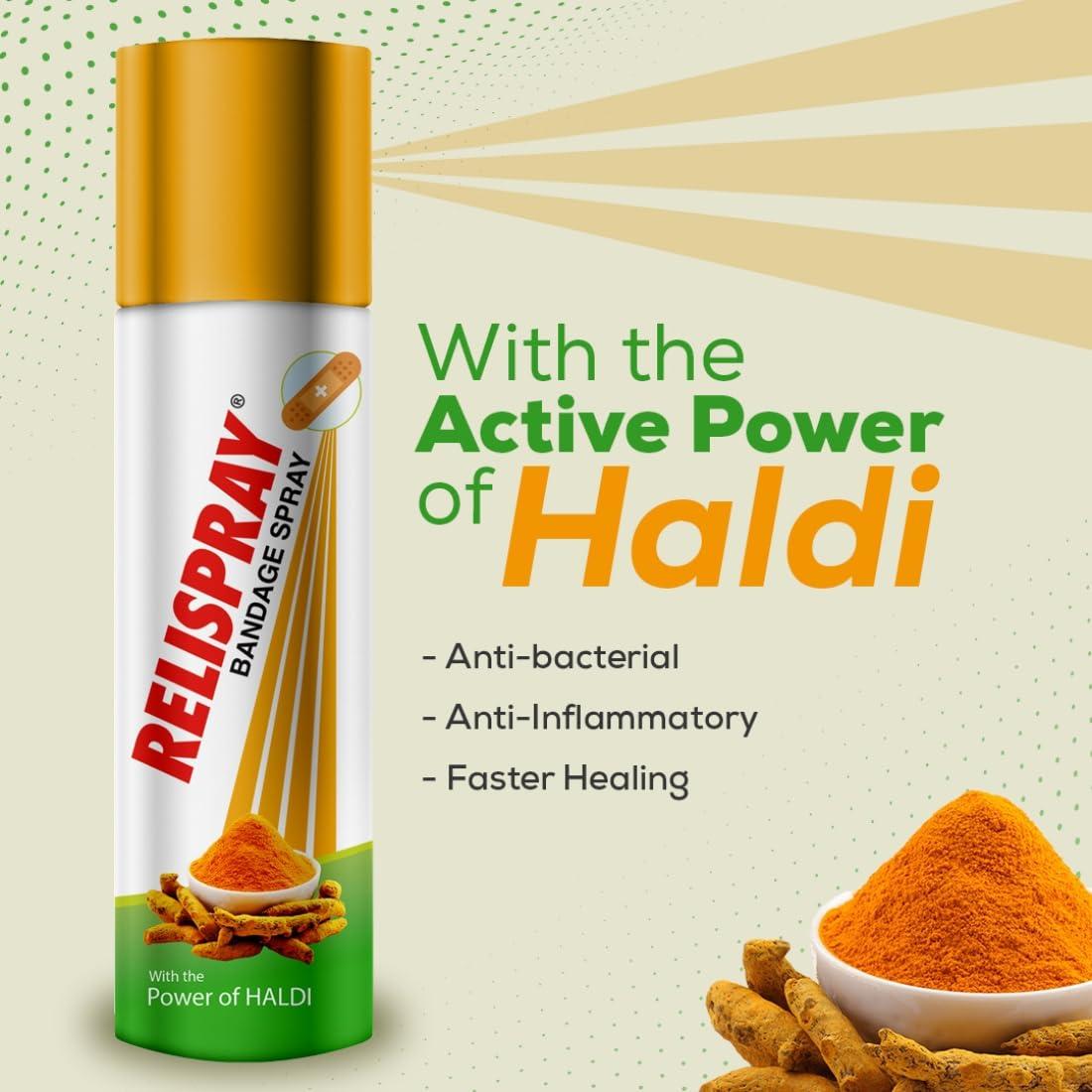 Relispray RELISPRAY Cramp Pain Relief Spray & Bandage Spray | Ayurvedic Spray | 75g Combo of 2