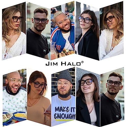 JIM HALO JIN HALO Oversized Square Computer Glasses Blue Light Blocker Glasses for Women Reduce Eye Strain Tortoise