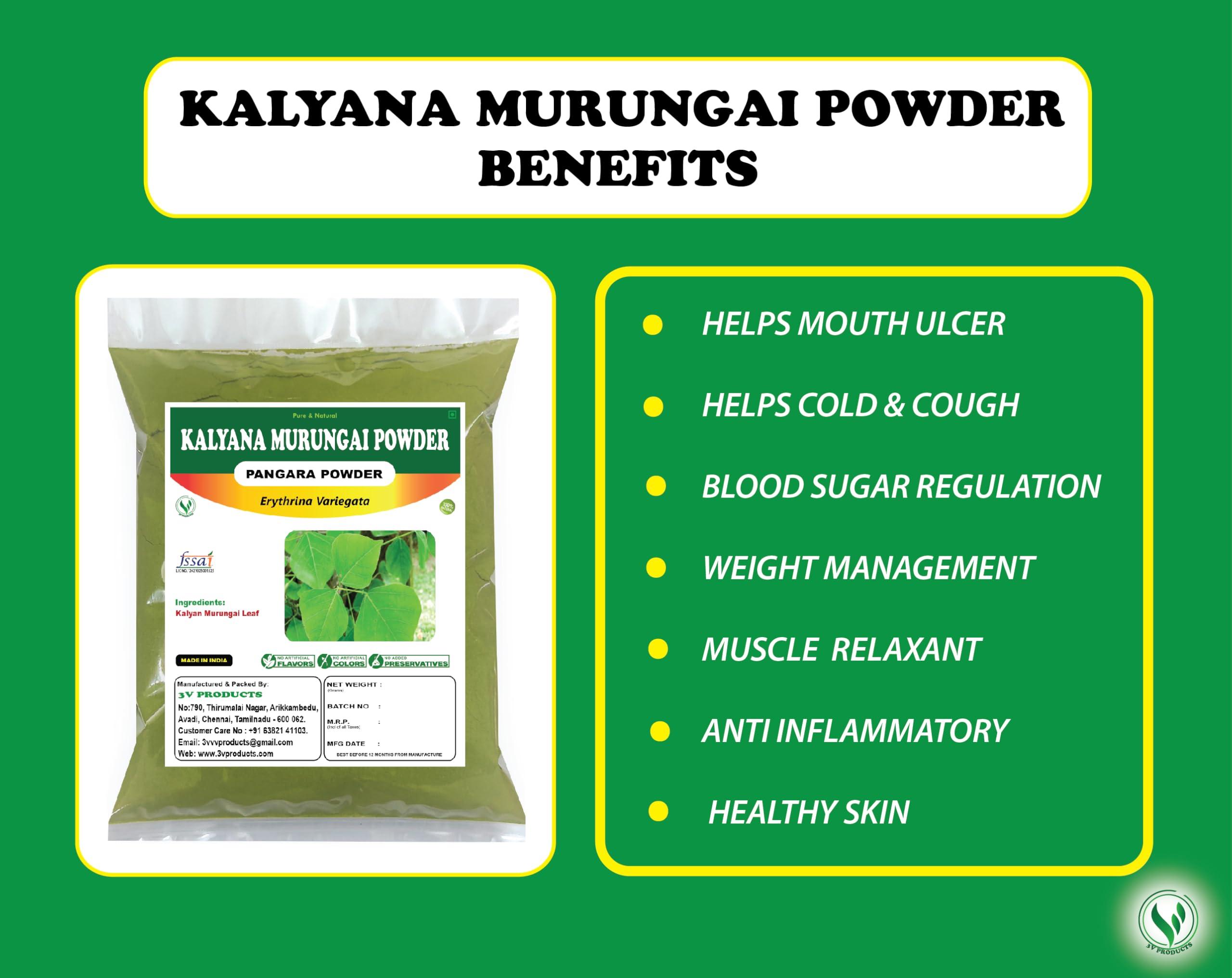 3V PRODUCTS 3V PRODUCTS Kalyana Murungai Powder 1Kg | Pangara | Erythrina Variegata | Coral Tree Leaf for Health Benefits