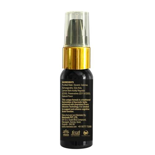 next veda Nextveda Ayurvedic Brain Fuel Food Supplement Spray Concentration (30ml) | Prana Infusion Technology Made Natural Oral Spray For Enhanced Focus | Memory Retention