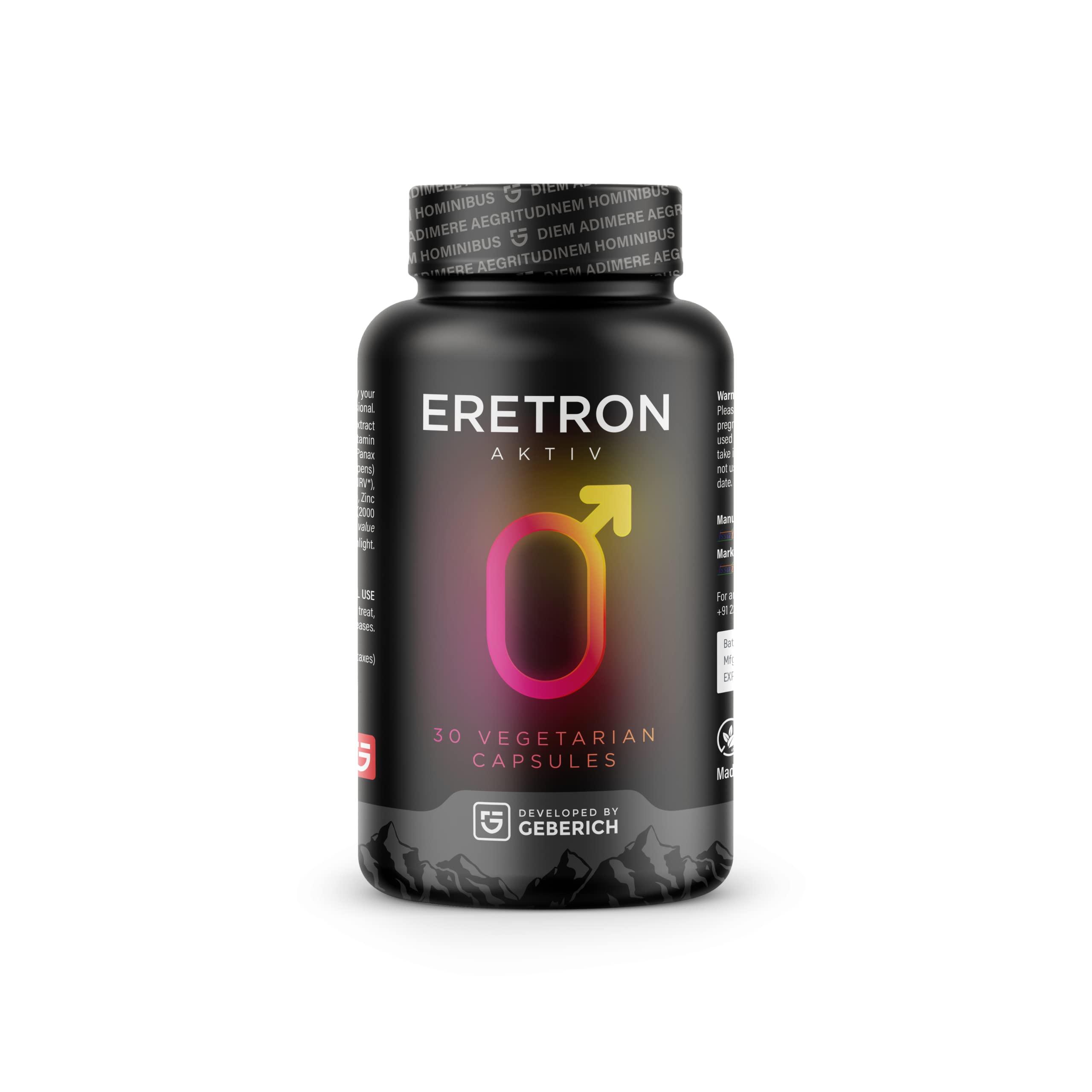 Generic ERETRON - 100% Natural. Herbal Dietary Supplement for Active Man | L-Arginine, Maca root extract, Saw palmetto extract, Zinc, Vitamins.