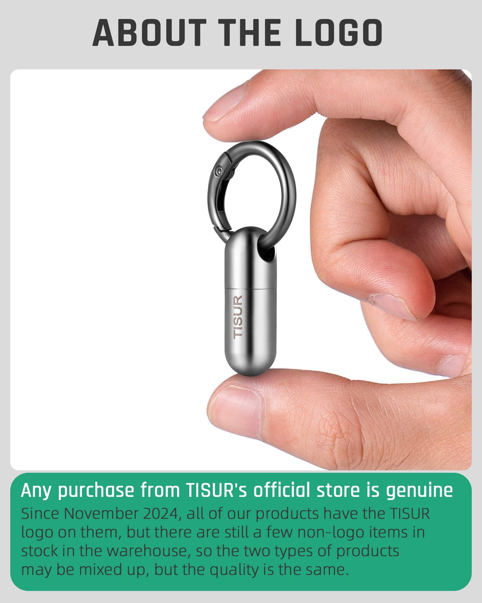 TISUR Micro Keychain Pill Holder.TISUR Titanium Pill Case Waterproof Pill Fob for Emergency Aspirin & Nitroglycerin for Travel Purse Pocket (Tiny)
