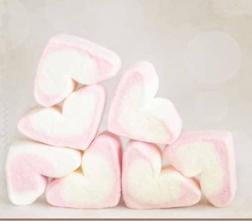 Veganic Veganic Marshmallows Pure Veg 50 Pieces Heart Shape Strawberry Vanilla Flavour Pink White Marshmallow Candy Soft And Tasty Candy Perfect For Kids Adults 100gm