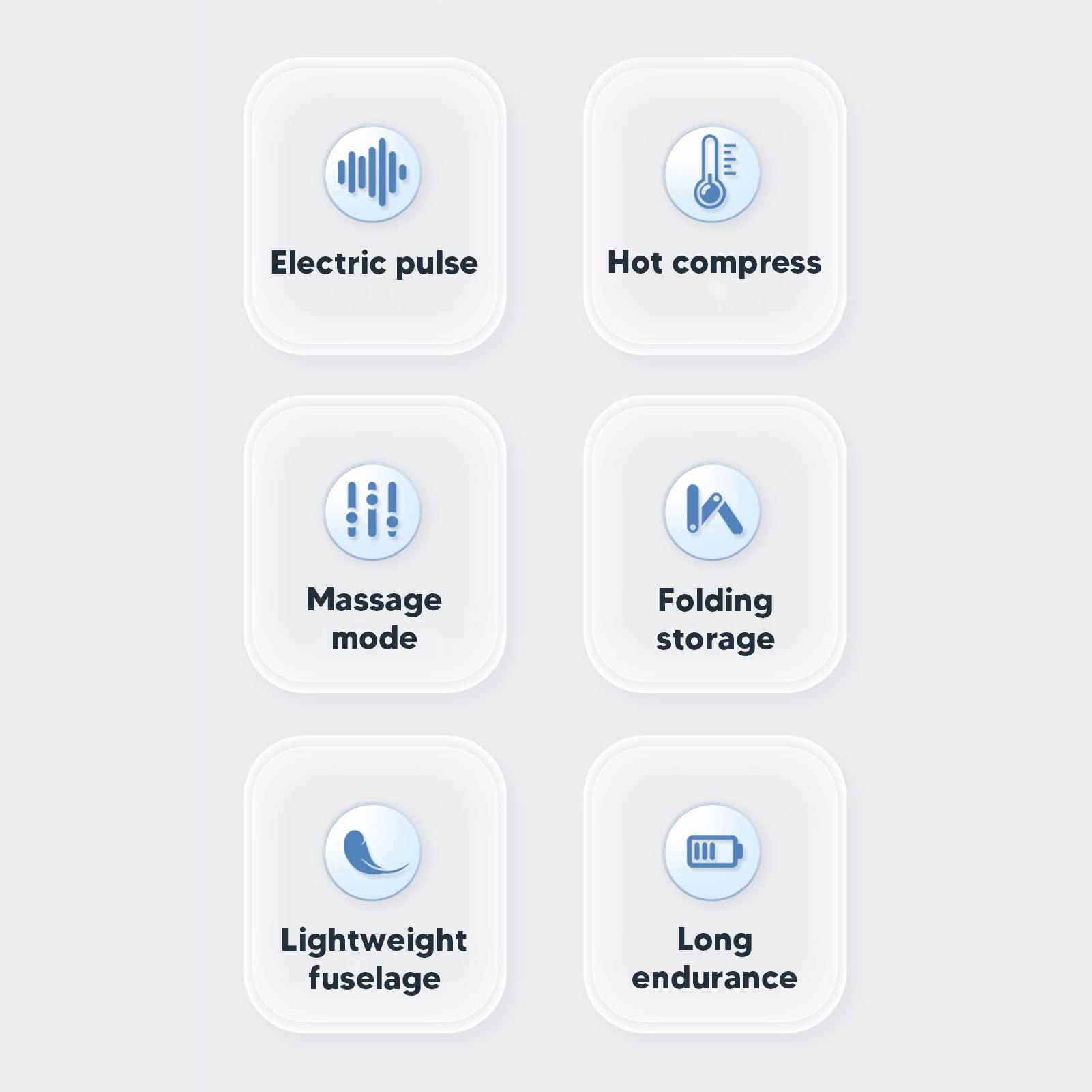 Rengu Intelligent Neck Massager, Soothing Portable Powerful Intelligent Neck Massage Instrument for Men for Office (Blue)