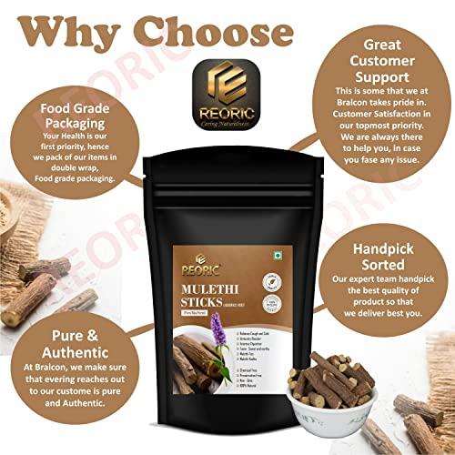 REORIC REORIC Mulethi Stick For Eating - 100g(Pack of 2) | Liquorice Roots | Yastimadhu Licorica Sticks | Licorice Roots | Jeshthamadha Use for immunity Booster
