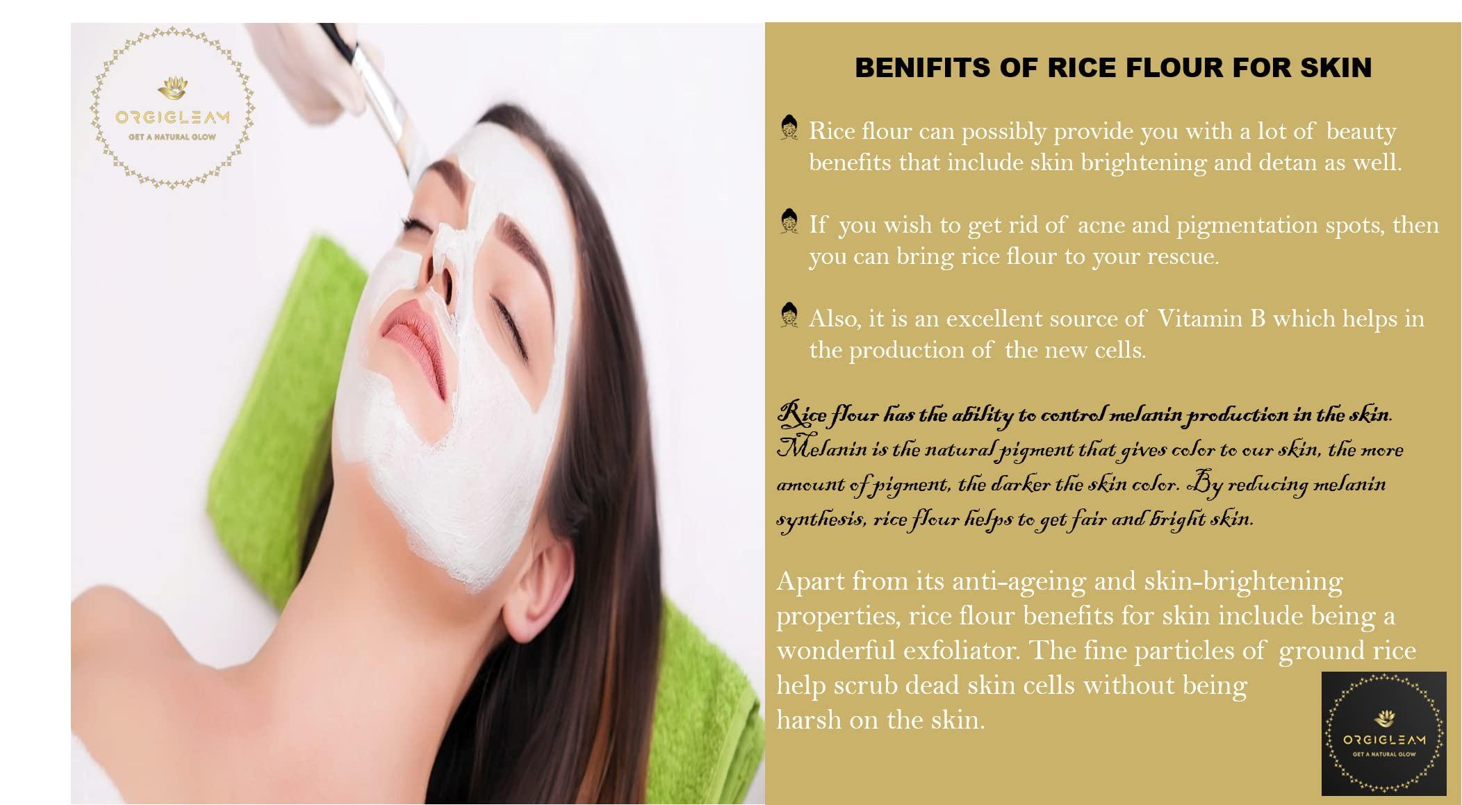 OrgiGleam OrgiGleam Natural Home Made Rice Flour/ Rice Powder For Skin Care 100% Pure & Organic (100 g)