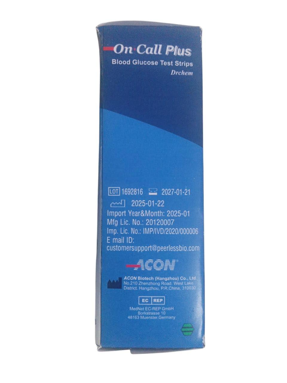 Drchem On Call Plus Blood Glucose Test Strips 200 Strips Ref : G133-119 Original Quality