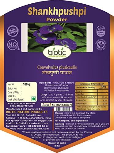 Biotic Biotic Natural Shankhpushpi Powder (Convolvulus Pluricaulis) Shankhapushpi Powder - 100 gm