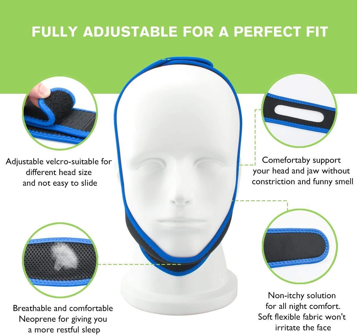 Atrilly Atrilly Anti Snoring Chin Strap Ajustable Stop Snoring Solution for Men and Women, Anti Snoring evices Snore Stopper Chin Straps Sleep S for Snoring Sleeping Mouth Breather