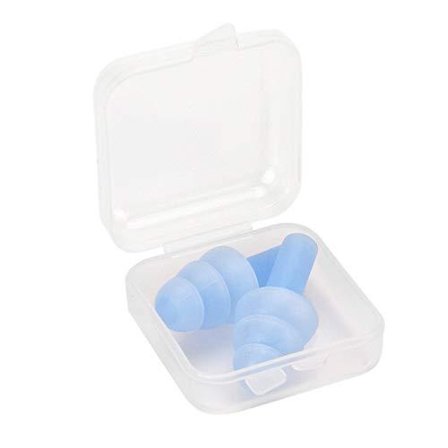 sazoley 1 Pair Reusable Silicone Ear Plugs Waterproof Noise Reducing and Sound Blocking Earplug with Box