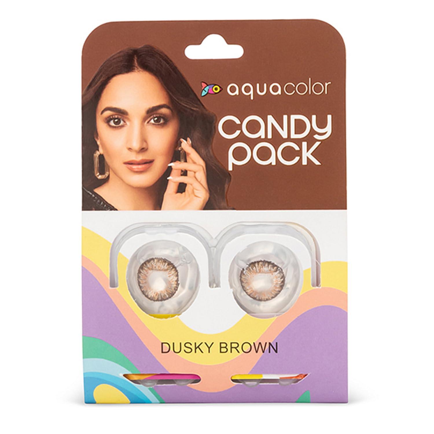 AQUALENS CONTACT LENSES AQUALENS CONTACT LENSES Aquacolor Contact Lens Pack Of 2(Misty Grey, Dusky Brown)