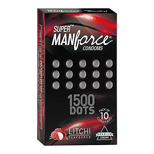 Manforce Manforce Extra Dotted Condoms, Litchi Flavoured- 10 Pcs x Pack of 2