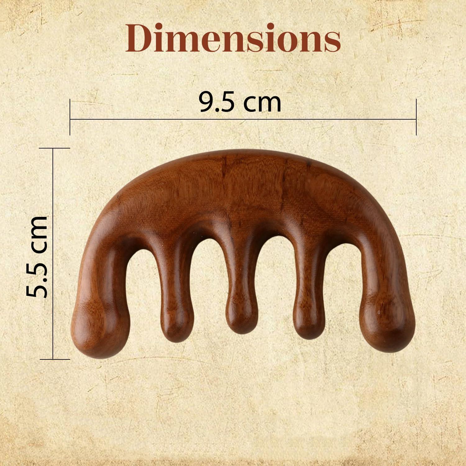 Homeaura HomeAura Sandalwood Wooden Scalp Massager Comb for Hair Growth Natural Wooden Hair Massager Comb with Cotton Sack, Gua Sha for Scalp, Head, Neck & Shoulders, Massage Comb for Scalp and Relaxation