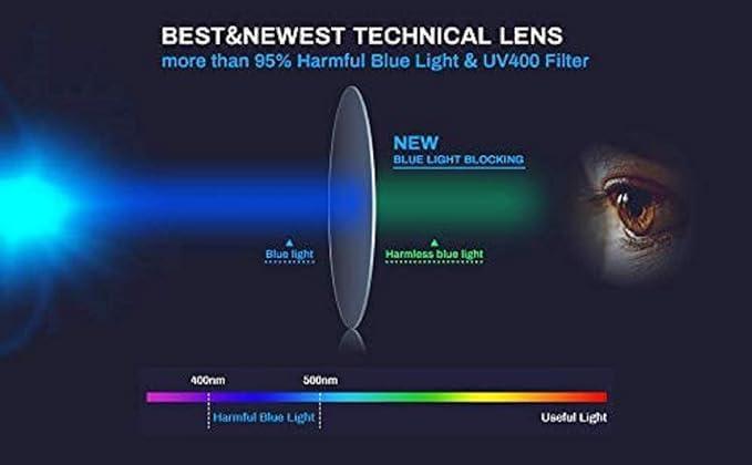 DESIZER DESIZER Desire Blue Light Blocking Glasses Aviator Half Rim Fashion Blue Light Filter Glass for Women Anti Eyestrain & UV Protection Computer Eyeglasses (Large)