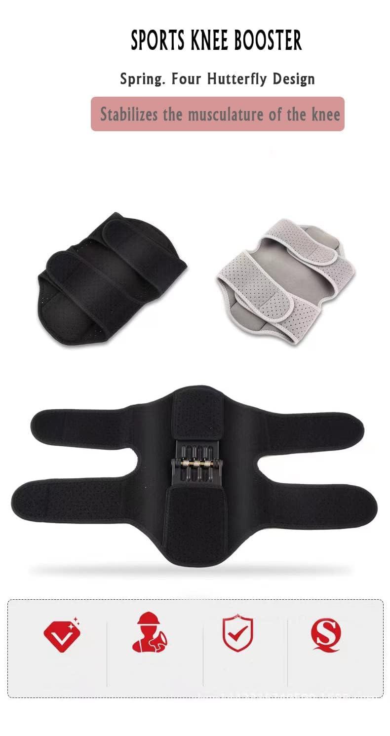 SNAPSHOPECOM SNAPSHOPECOM Spring Knee Booster Power Knee Support Recovery Brace Non-Slip Pain Relief Knee Lift Leg Heavy Weight Lift, Cross Fit, Gymming, Power Lifting (1 pair)