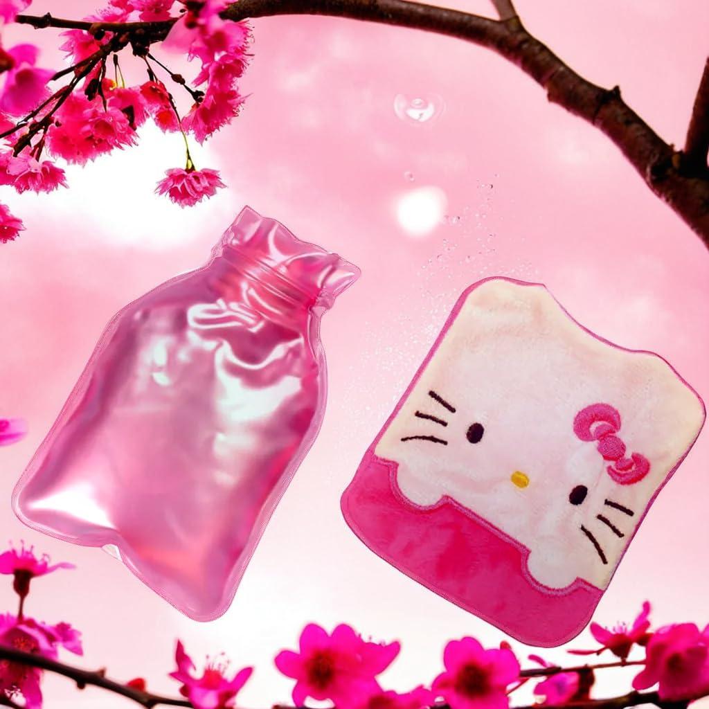 amalun Amalun Totoro Cartoon Small Hot Water Bag with Cover for Pain Relief (Pink)