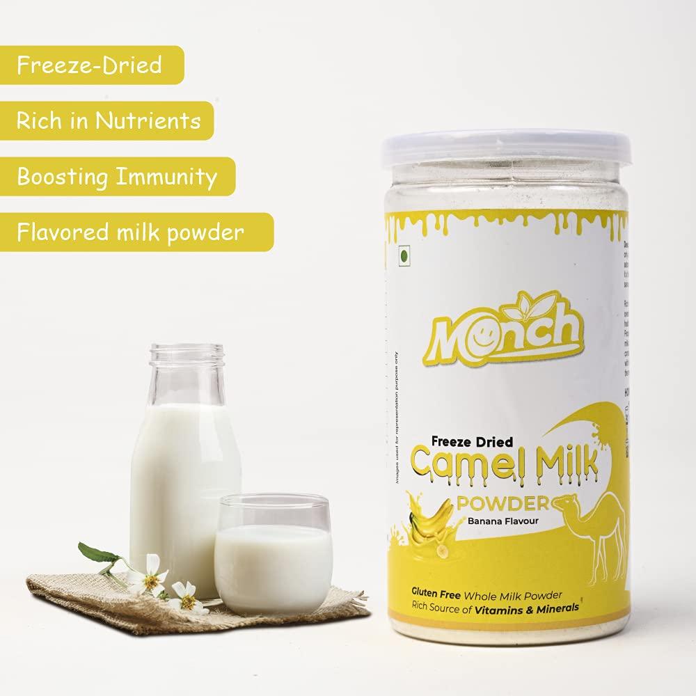 Monch Monch Camel Milk Powder - Camel Milk Powder For Height Growth - Freeze Dried, Banana Flavour (100g, Pack of 1)