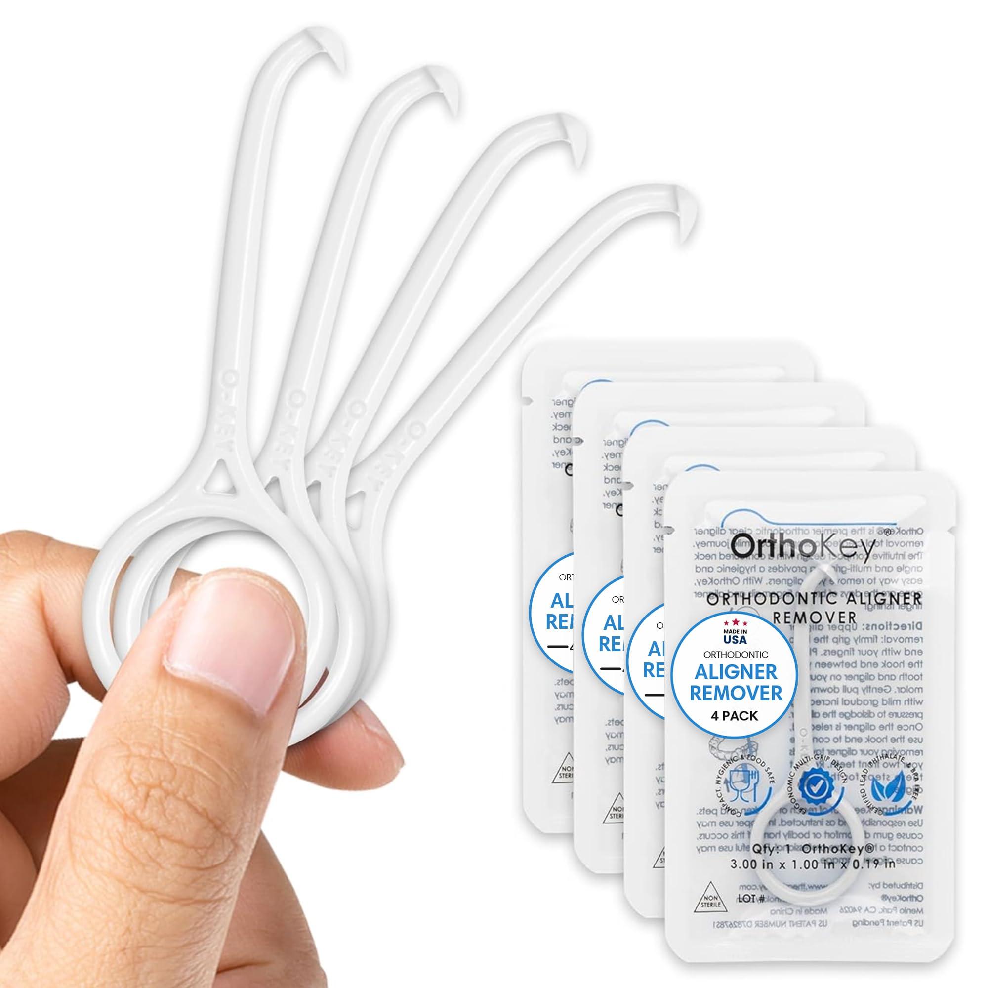 OrthoKey Clear Aligner Removal Tool by ORTHOKEY - Invisible Removable Braces - QTY 4 White