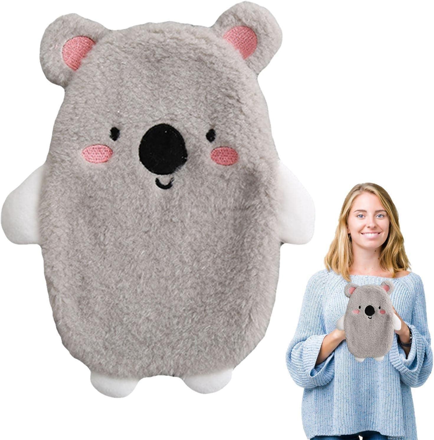 Onprix Onprix 500ml Cute Cartoon Plush Hot Water Bottle Hand Warmers Water Bag with Soft Fur Cover Hand Warmer Filled Explosion-proof Portable Hot Water Bags for Neck, Shoulder Pain and Hand Feet