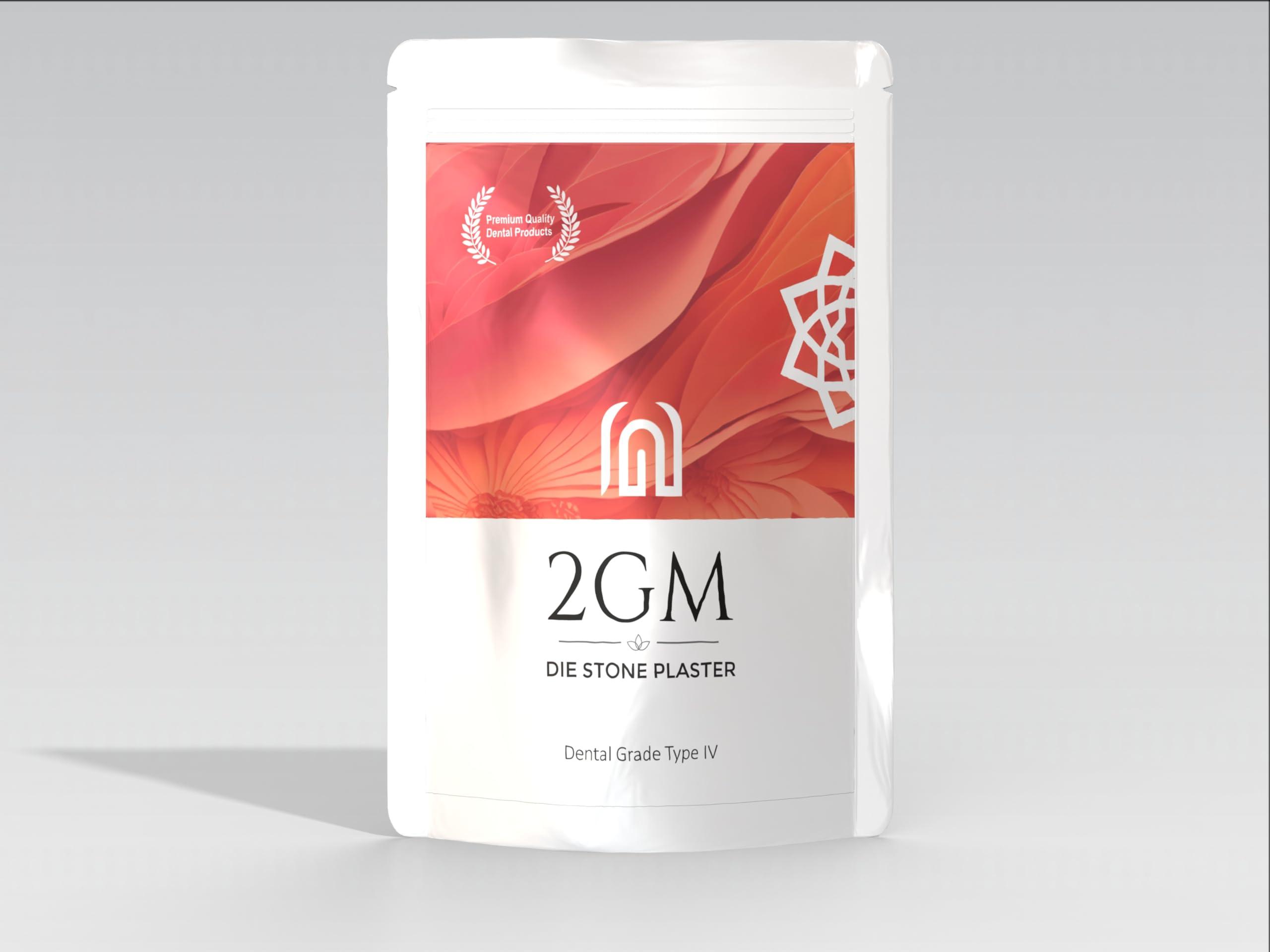 2GM 2GM Dental Die Stone Plaster for Prosthetic Teeth Making, Used for Study, Casting Models & Dentist Laboratory Operations, Idols Leg/Hand Casting, Gypsum Powders, Type IV, Pack of 1 (1 Kg)(Orange)