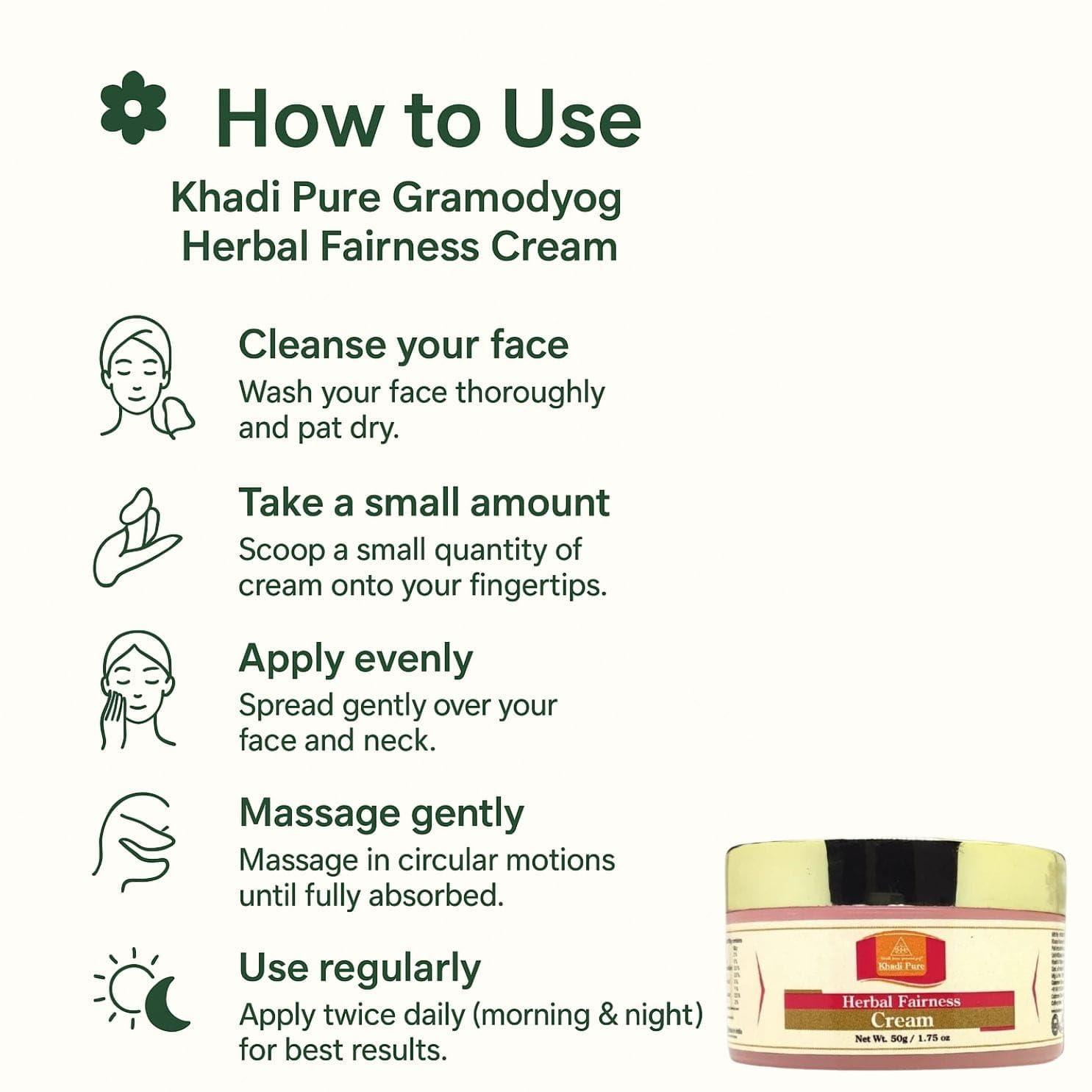 Khadi Pure Khadi Pure Fairness Cream & Jasmine Green Tea Foot Crack Cream, 50 g (Pack of 2)