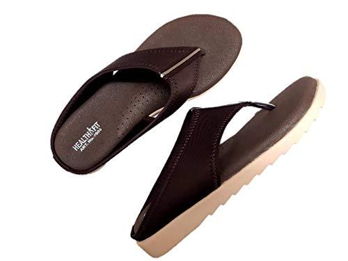 HEALTH FIT HEALTH FIT Women's Ortho and Diabetic Soft Orthopedic Sandals (Brown, UK-8)