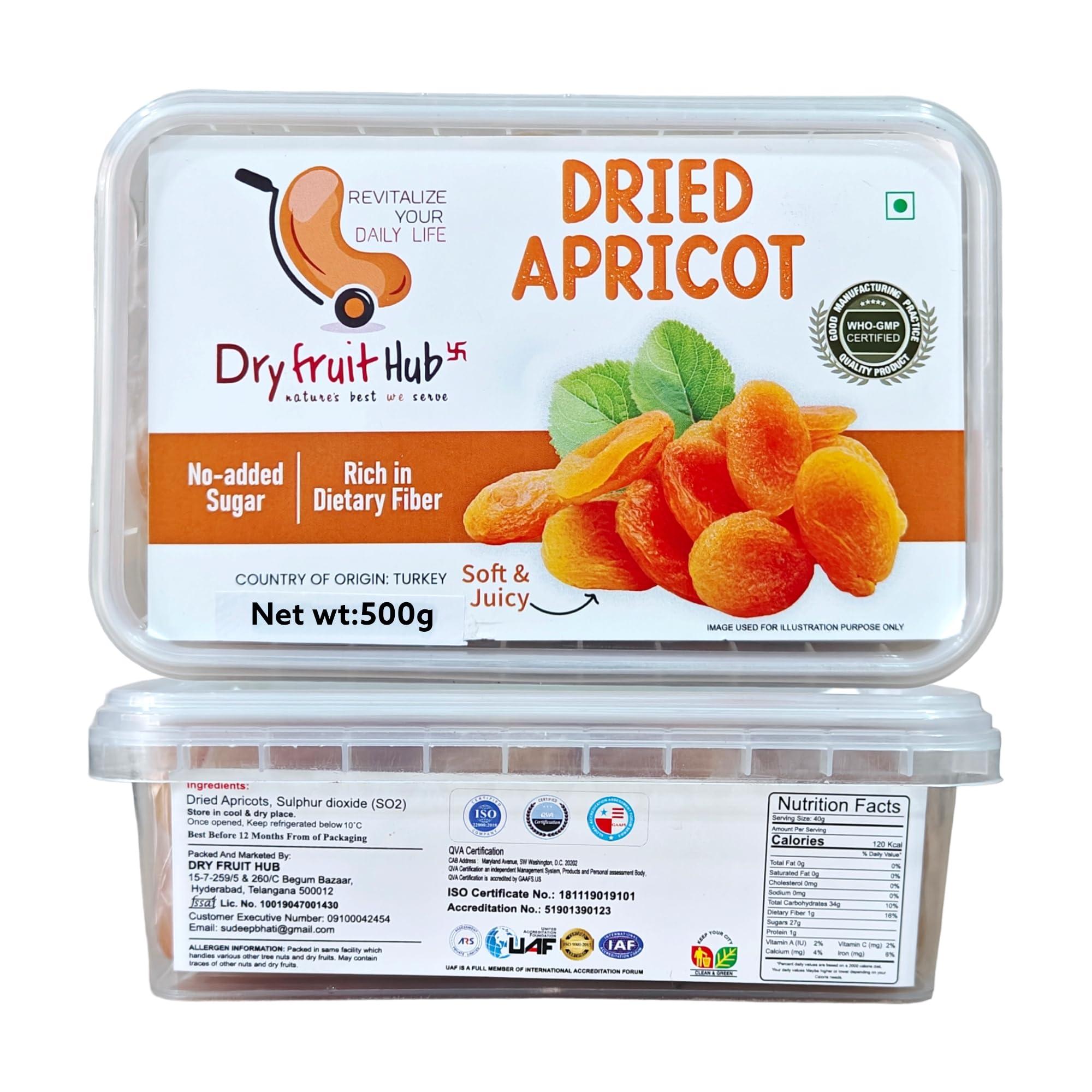 Dry Fruit Hub DRY FRUIT HUB Premium Jumbo Dried Apricot Seedless 1Kg Turkish Apricots, Apricots Dry Fruits, Apricots (1Kg)