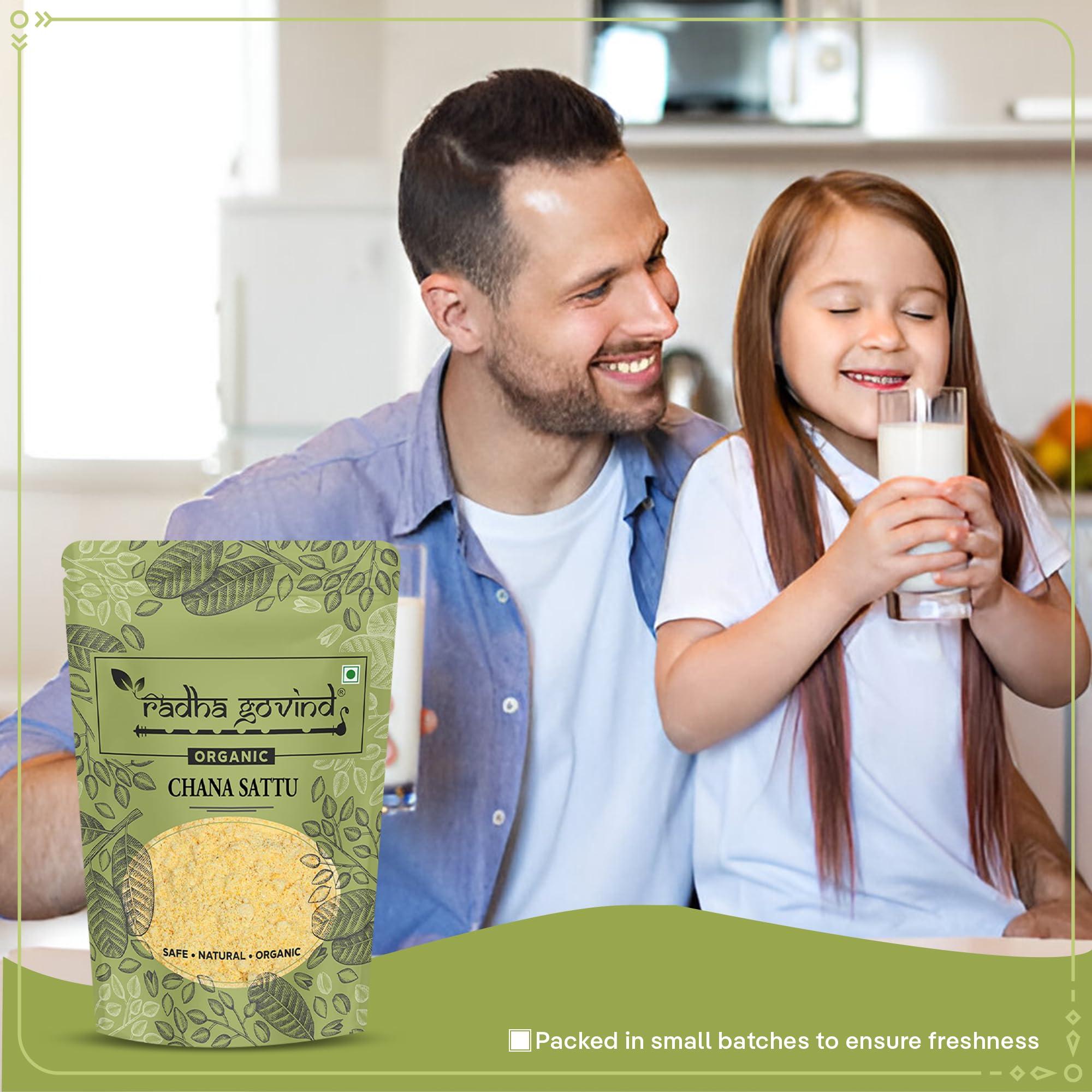 RADHA GOVIND Radha Govind Organic Chana Sattu Powder | Fiber-Rich Sattu 1Kg