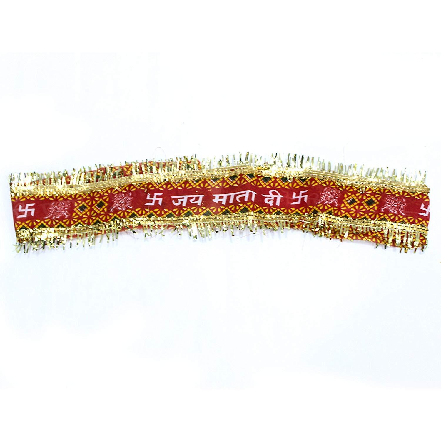 Poojan Samagri Jai MATA Di Forehead Band/Head Band/Jai MATA ki Patka Use in Jagran, Chawki and All Darshan Trips (Pack of 100) || Poojan Samagri ||