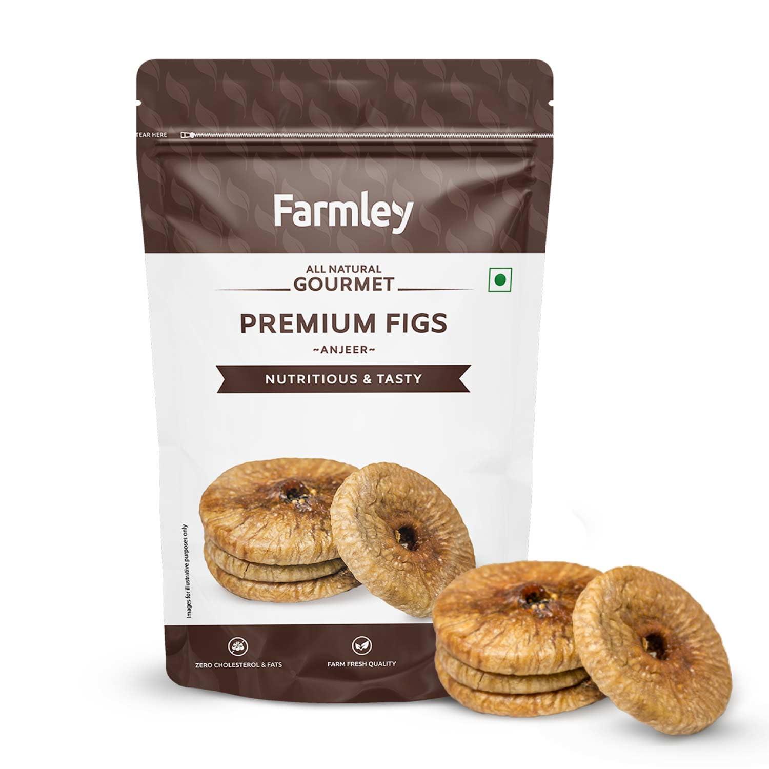 Farmley Farmley Premium Anjeer Dry Fruit | 200g Each | Anjeer, Figs Dry Fruits, Figs, Dried Fig, Dry Figs, Afghani Anjeer, Dry Anjeer, Dried Anjeer, Rich Source of Vitamins Dietary Fiber (Pack of 5)