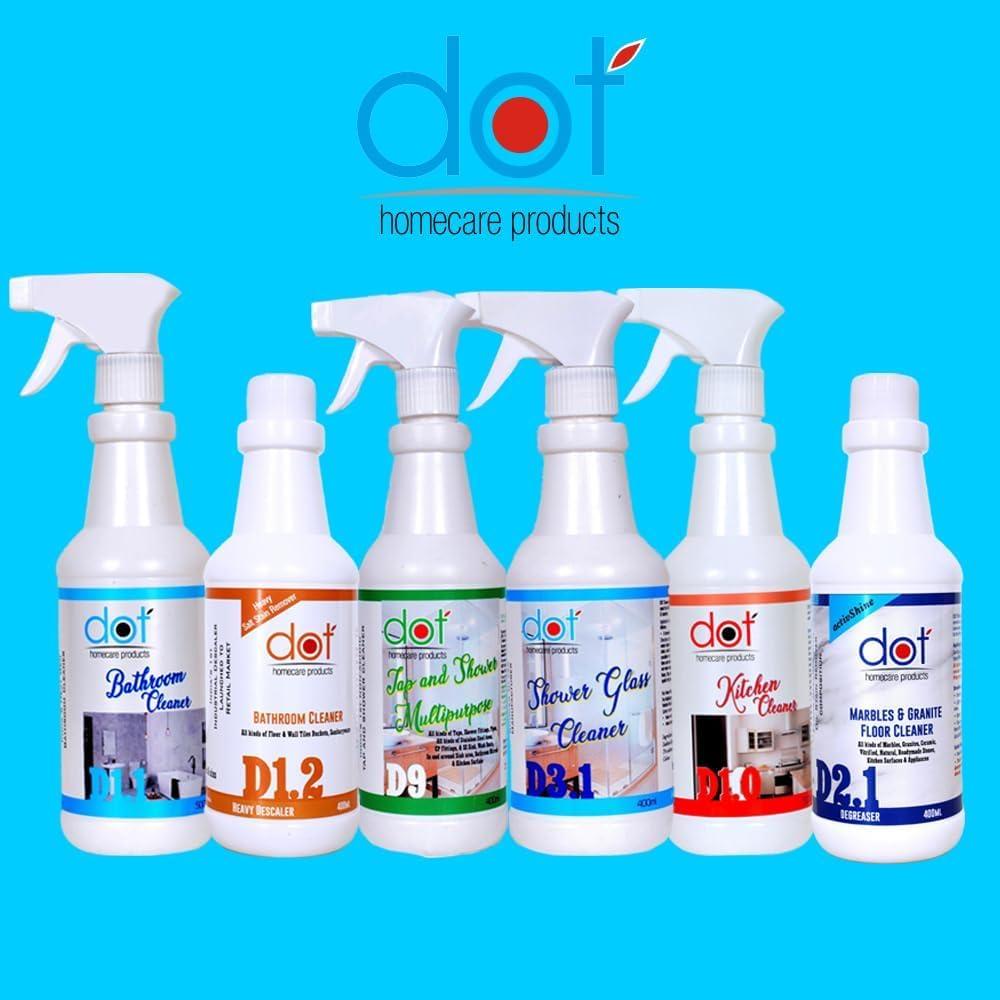 DOT Homecare Products DOT Bathroom DESCALER 400ml, Tiles Cleaner, Remove Heavy Salt Stains, Hard Water Marks, Lime Scale, Calcium, Soap Scum, Mold, Rust And Fungus, Walls & Floor - ZERO FUMES, & SMELL