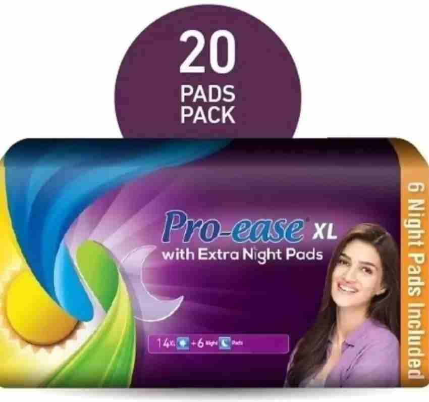 Generic Pro-ease XL14 Sanitary Pads with Extra 6 Night Pads - Day & Night Pads, 21 Count, X Large, Unscented, Cotton, Disposable, Heavy Absorbency
