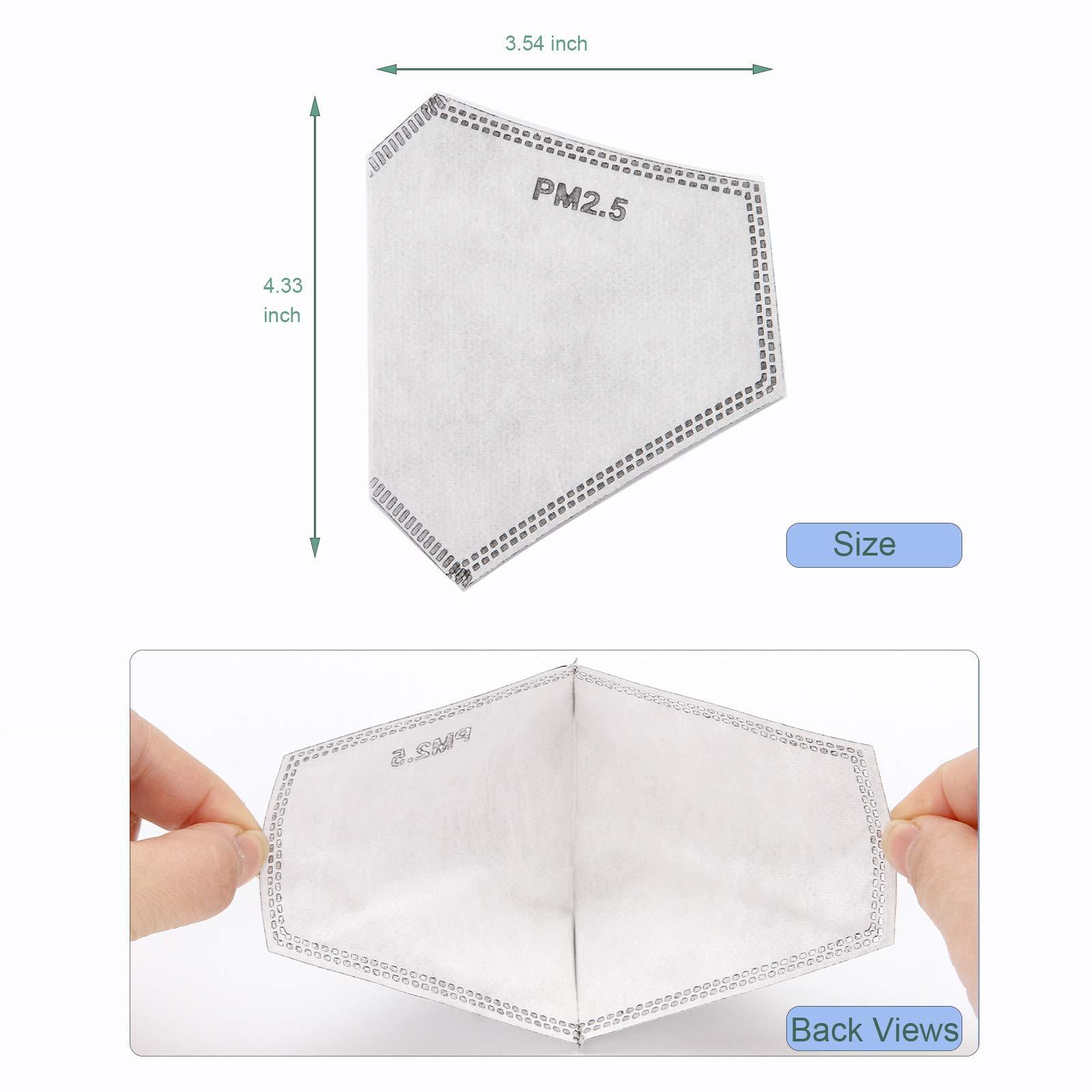 Quejowy New 3D Cutting PM 2.5 Activated Carbon Filter, 5 layers Pm2.5 Filter Insert Dustproof Air Pollution Replaceable Protective Anti Haze Filter Large Size (24)