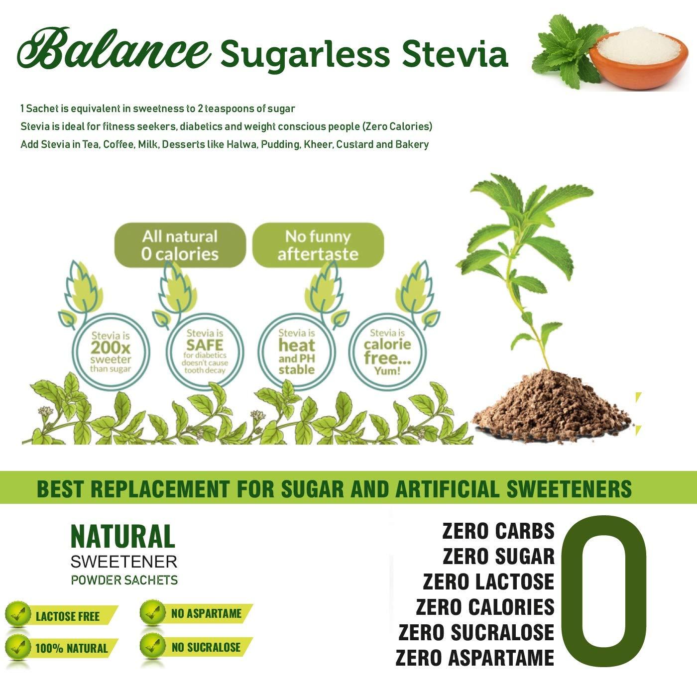 Balance Stevia Balance Stevia 100% Natural Sweetener Sugar Free Sachets (50 Sachets)