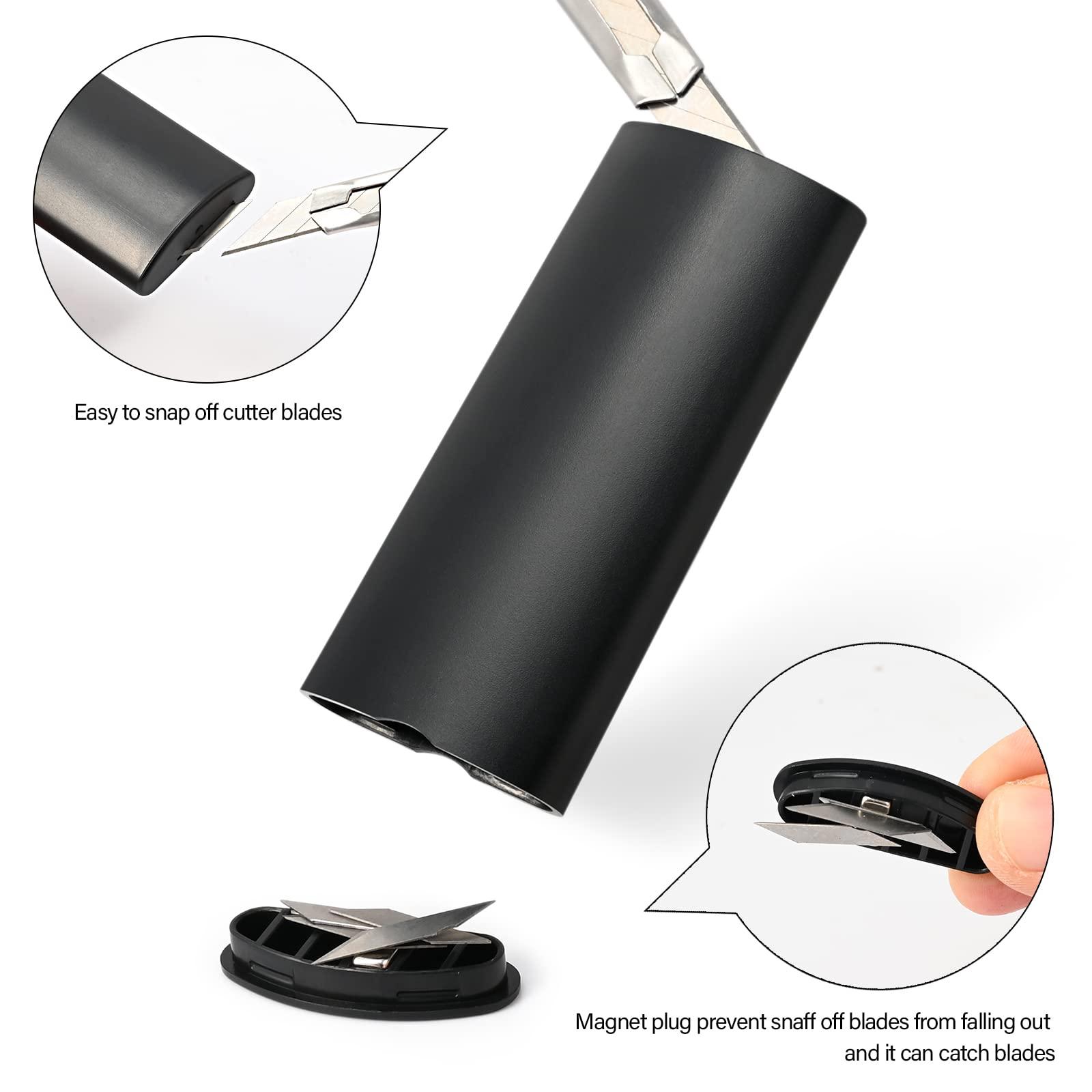 FOSHIO FOSHIO 2 Pack Razor Blade Disposal Container, Snap off Blades Safely Dispose of Used Blade Case Black Magnetic Storage Box