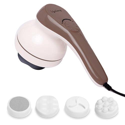 Lifelong Lifelong Full Body Massager Machine for Pain Relief | Body & Back Pain Relief Product | Handheld Electric Manipol Mini Massager | 5-Speed Settings | Best Gift for Women & Men (LLM270, Brown)